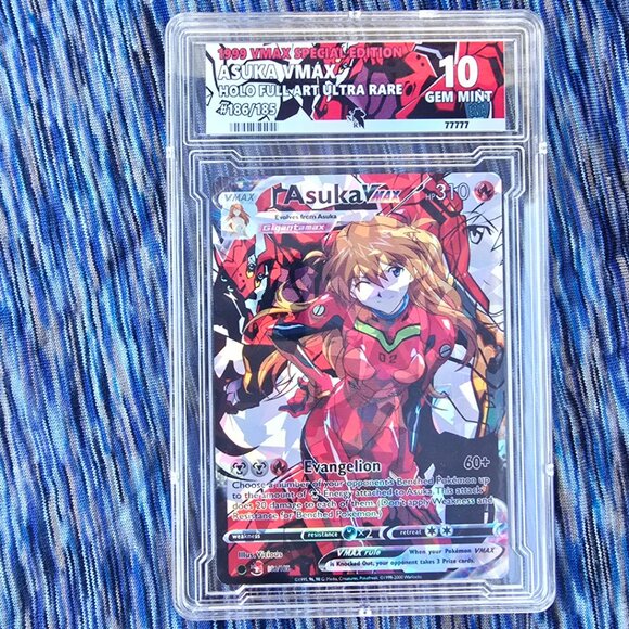 Asuka Langley Pokemon Card w/ Custom Slab - Picture 7 of 9